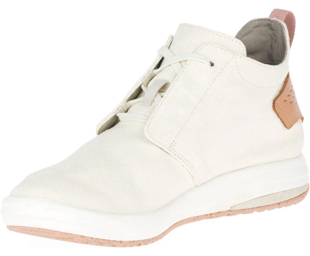Merrell Sneakers White - Gridway Mid Canvas - Womens 46IUMRZNP